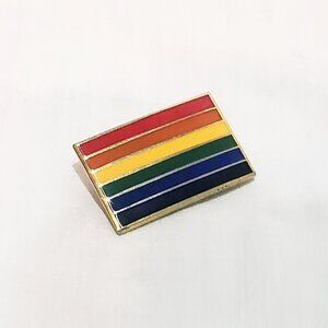 Rainbow Rectangle Lapel Pin 1"